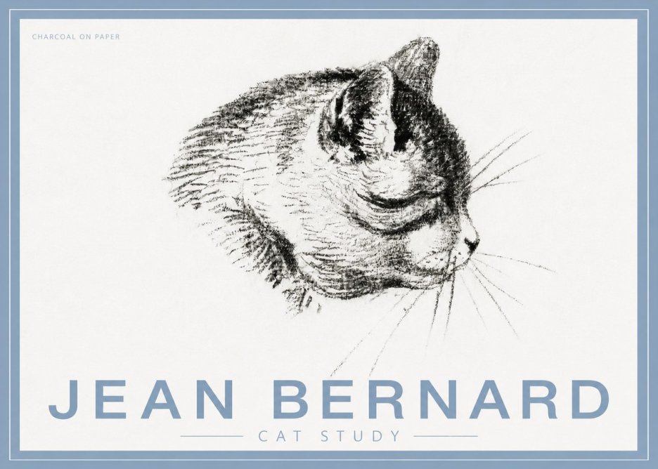 Jean Bernard Cat Study IV No5 - Juliste
