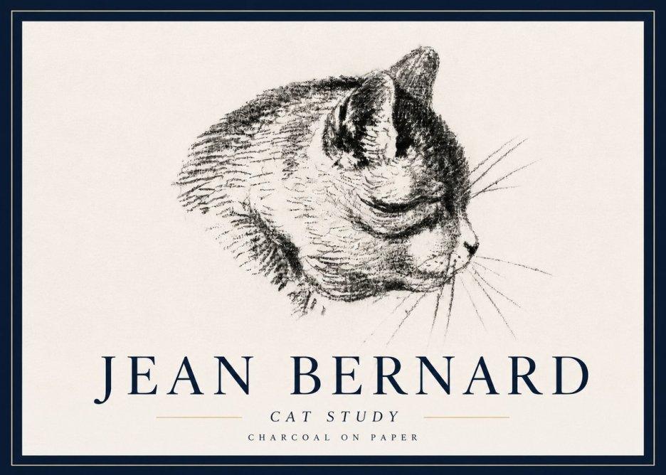 Jean Bernard Cat Study IV No6 - Juliste
