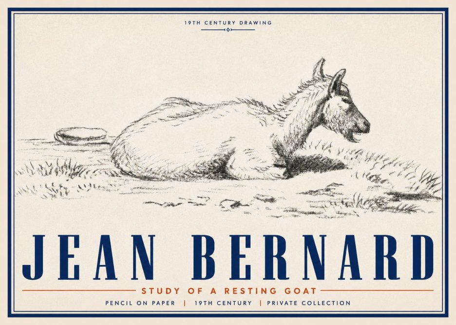 Jean Bernard Study of a Resting Goat No5 - Juliste