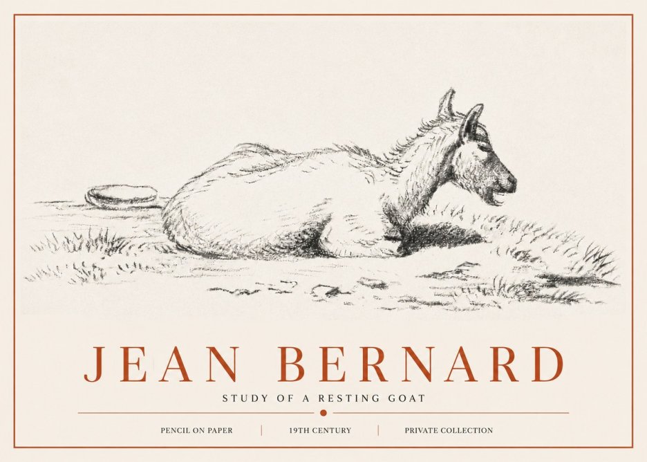 Jean Bernard Study of a Resting Goat No6 - Juliste