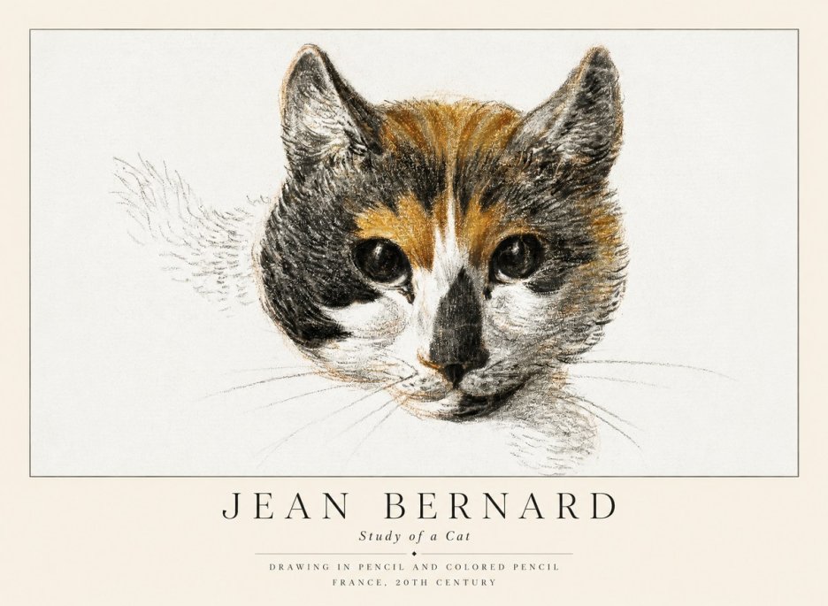 Jean Bernard Study of a Cat II No1 - Juliste