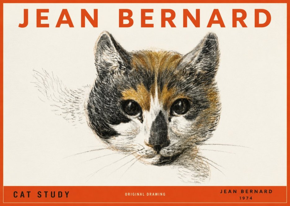 Jean Bernard Study of a Cat II No4 - Juliste