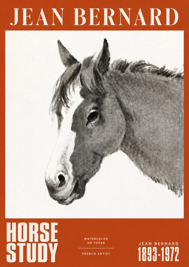 Jean Bernard Horse Study I No2 - Juliste