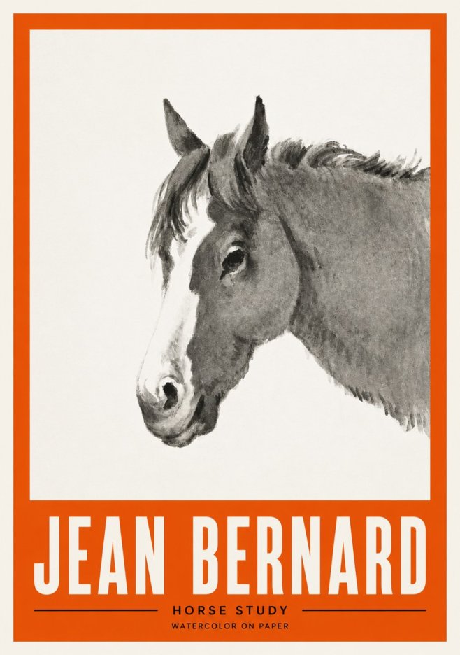 Jean Bernard Horse Study I No4 - Juliste