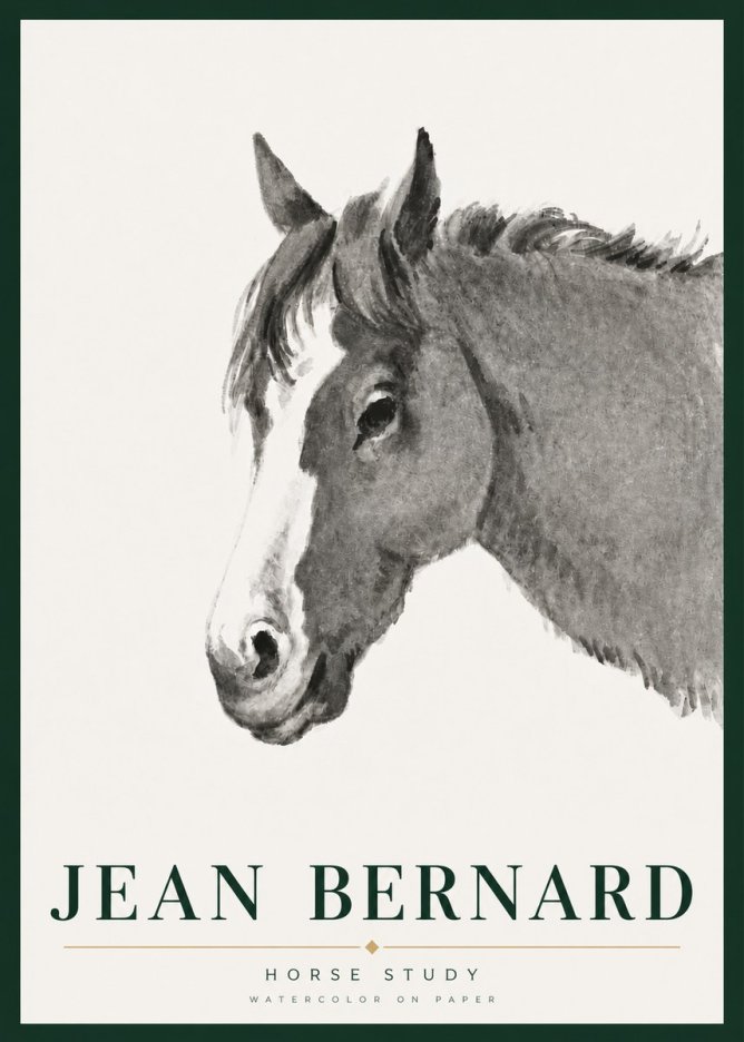 Jean Bernard Horse Study I No5 - Juliste