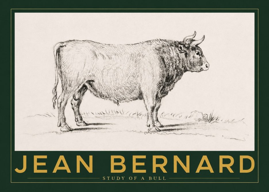 Jean Bernard Study of a Bull I No2 - Juliste