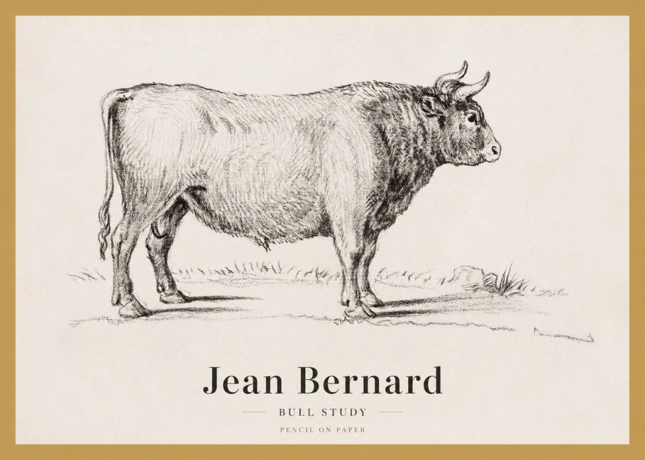 Jean Bernard Study of a Bull I No4 - Juliste