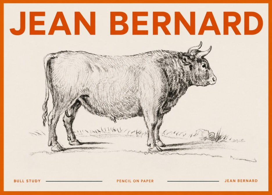 Jean Bernard Study of a Bull I No5 - Juliste