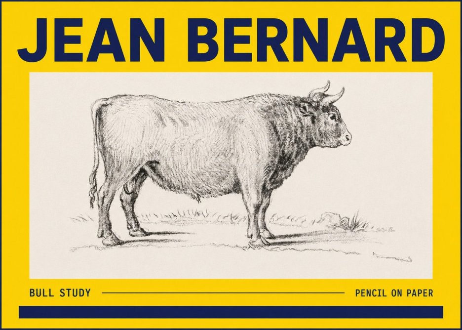Jean Bernard Study of a Bull I No6 - Juliste