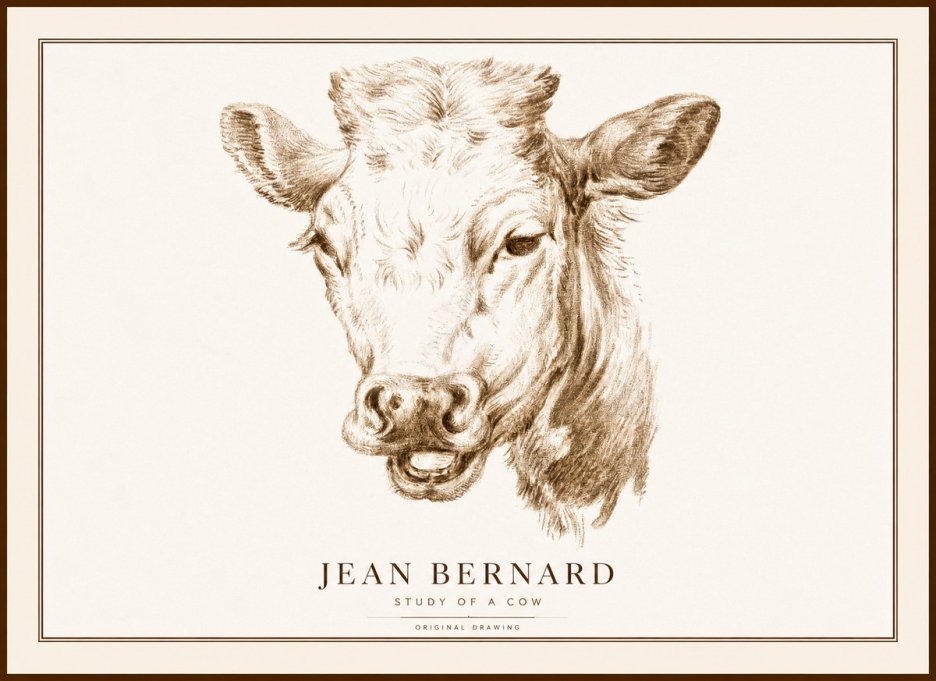Jean Bernard Study of a Cow IV No1 - Juliste