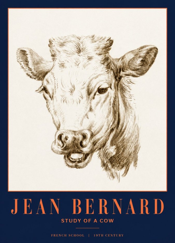 Jean Bernard Study of a Cow IV No3 - Juliste