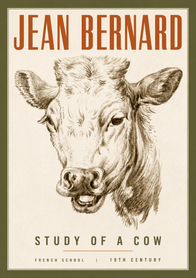 Jean Bernard Study of a Cow IV No4 - Juliste