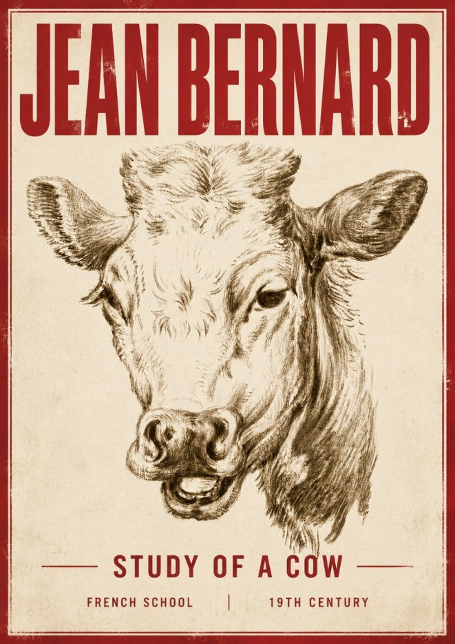 Jean Bernard Study of a Cow IV No5 - Juliste