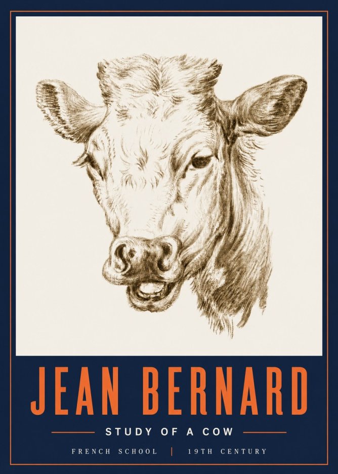 Jean Bernard Study of a Cow IV No6 - Juliste