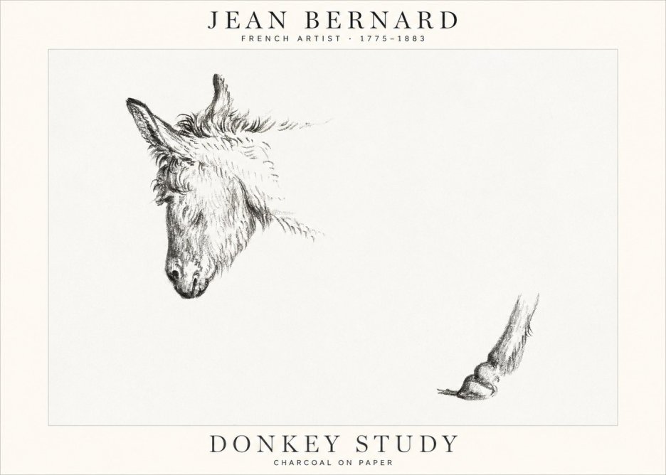 Jean Bernard Study of a Donkey II No2 - Juliste