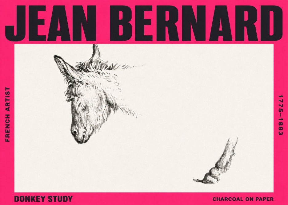 Jean Bernard Study of a Donkey II No3 - Juliste