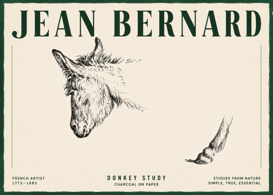 Jean Bernard Study of a Donkey II No6 - Juliste