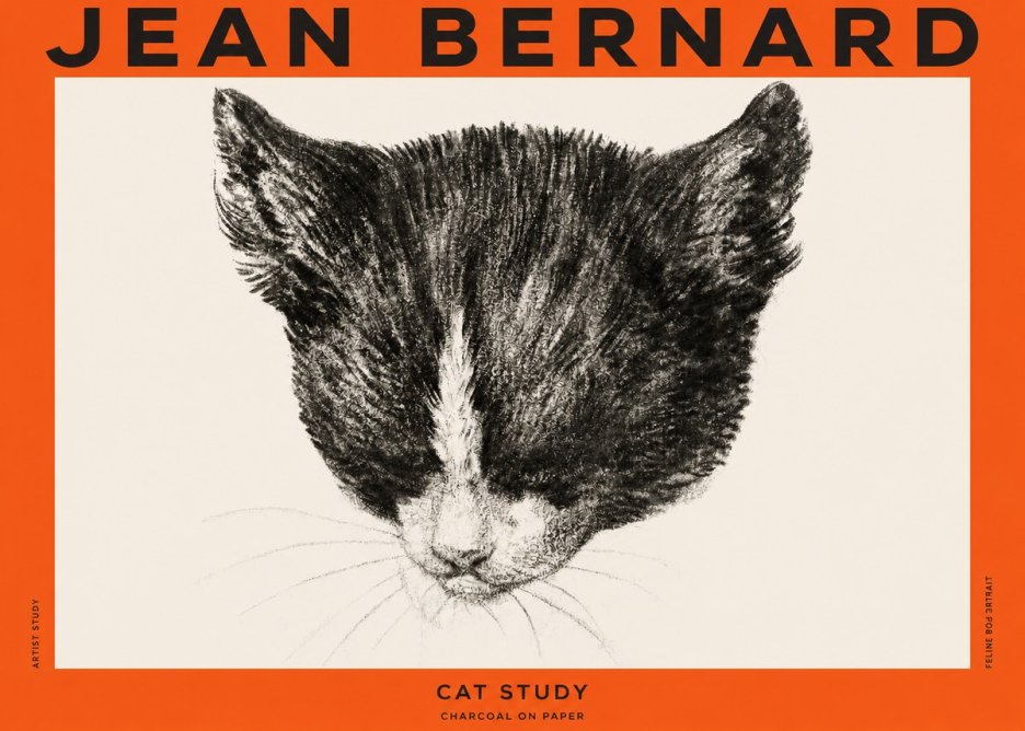 Jean Bernard Cat Study V No2 - Juliste
