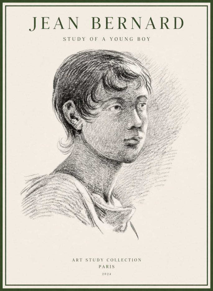 Jean Bernard Study of a Young Boy No1 - Juliste