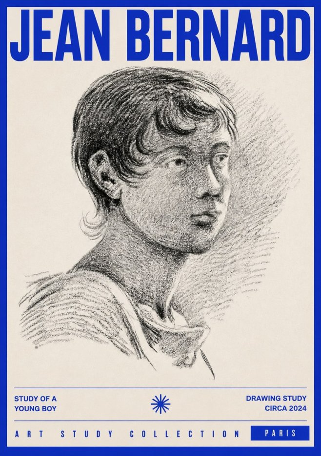 Jean Bernard Study of a Young Boy No2 - Juliste