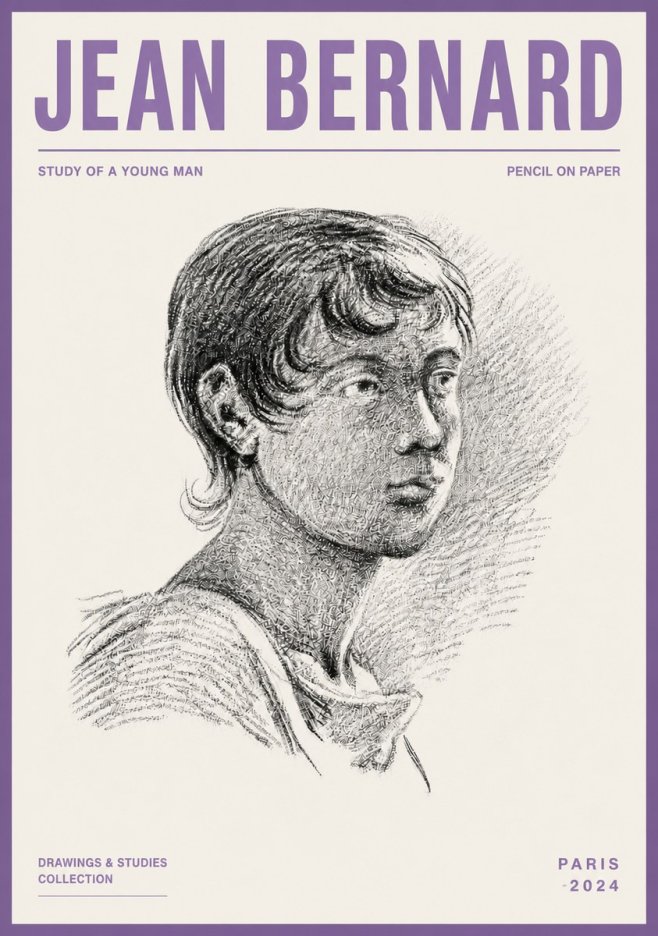 Jean Bernard Study of a Young Boy No6 - Juliste