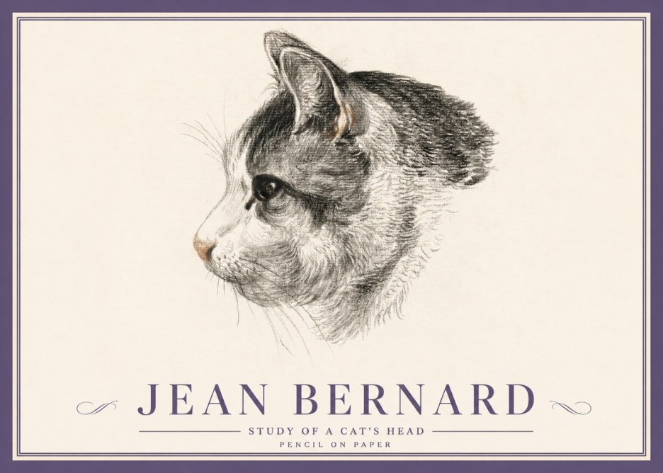 Jean Bernard Cat Study, Profile No5 - Juliste