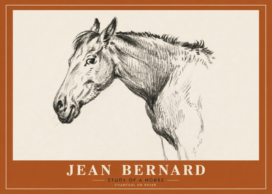 Jean Bernard Study of a Horse VI No2 - Juliste