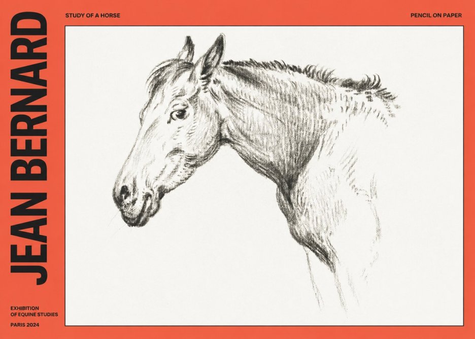 Jean Bernard Study of a Horse VI No5 - Juliste