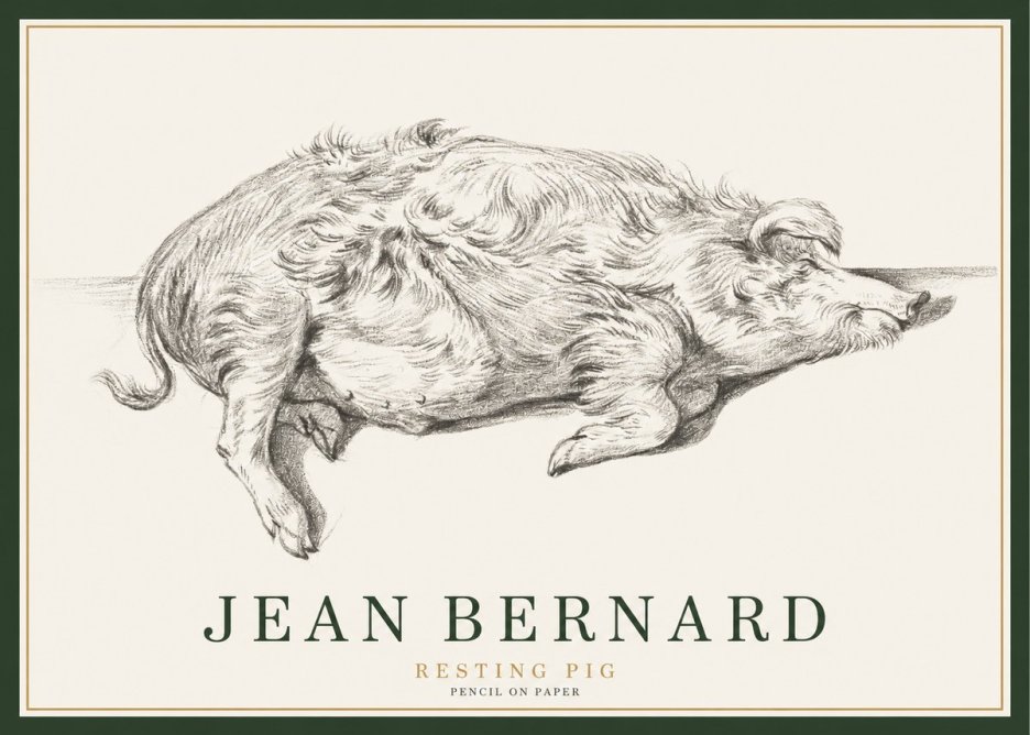 Jean Bernard Study of a Pig I No3 - Juliste