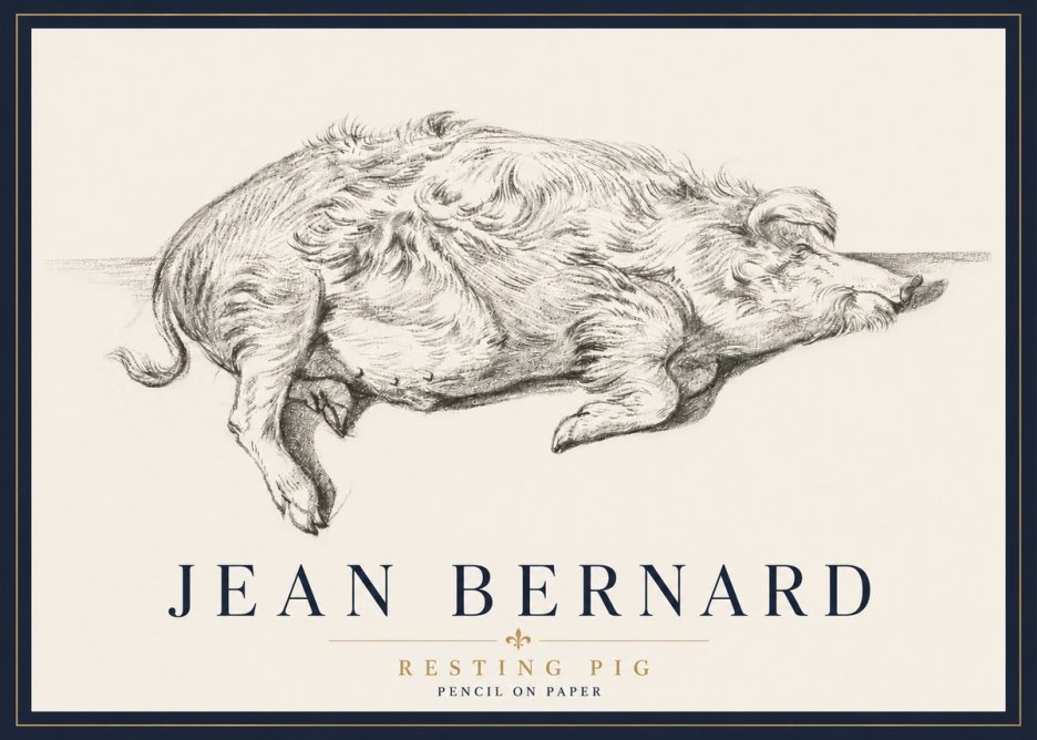 Jean Bernard Study of a Pig I No6 - Juliste