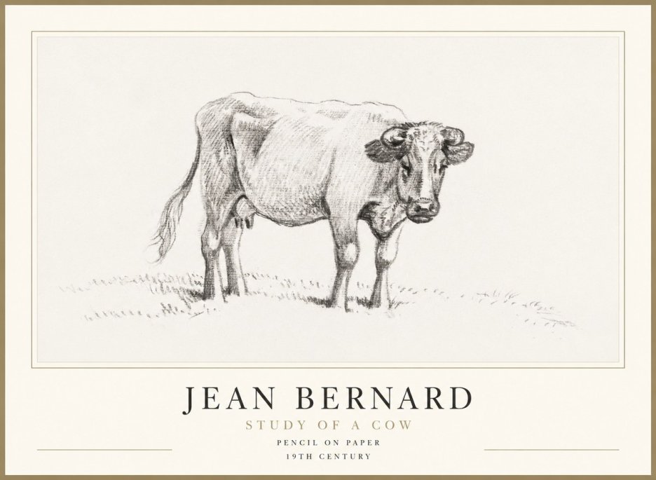 Jean Bernard Study of a Cow V No1 - Juliste