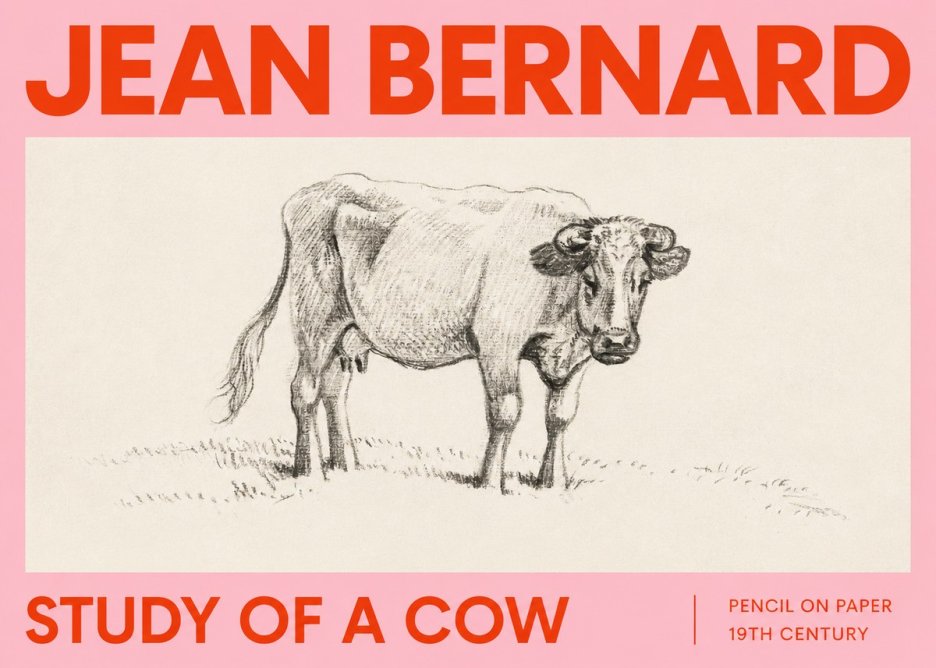 Jean Bernard Study of a Cow V No2 - Juliste