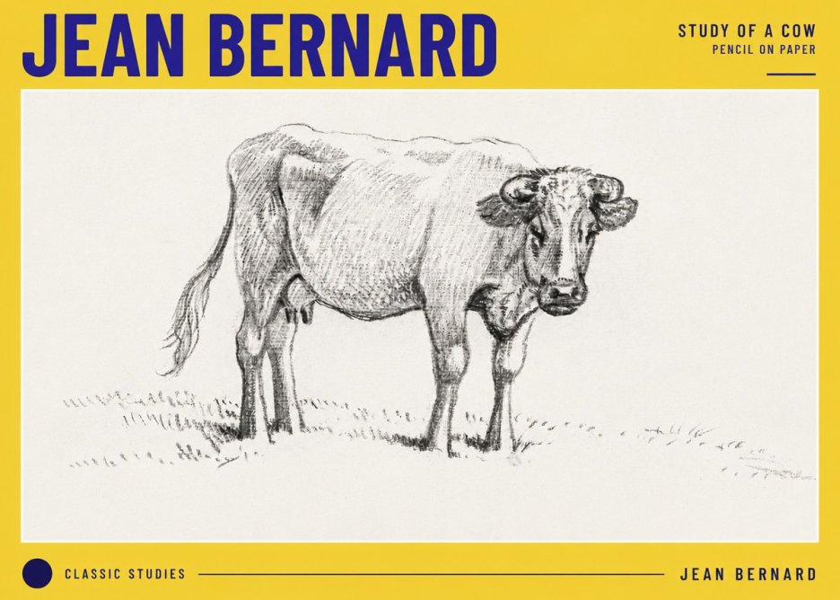 Jean Bernard Study of a Cow V No6 - Juliste