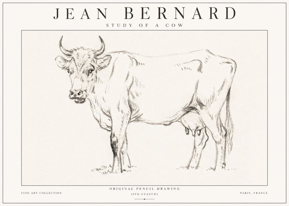 Jean Bernard Study of a Cow VI No1 - Juliste