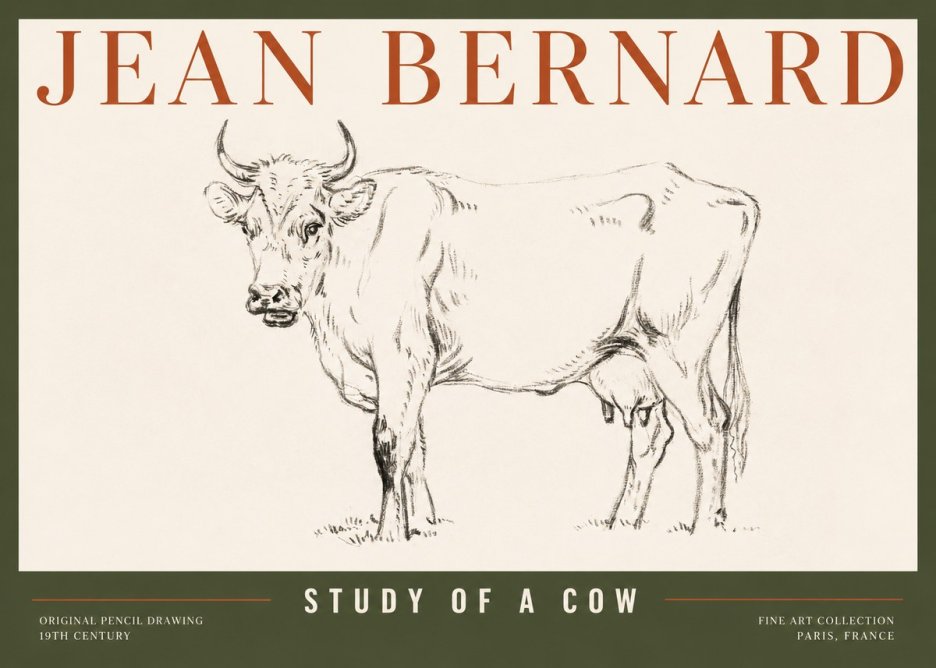 Jean Bernard Study of a Cow VI No2 - Juliste