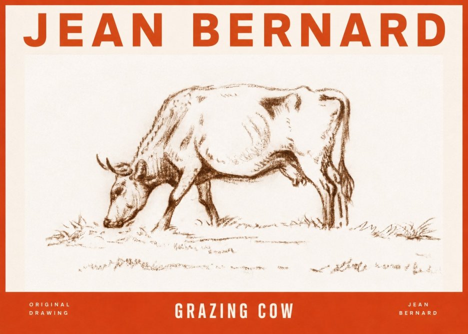 Jean Bernard Grazing Cow II No2 - Juliste