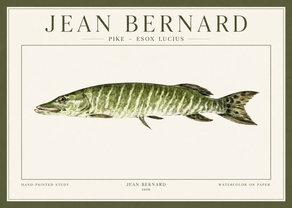 Jean Bernard Northern Pike No2 - Juliste