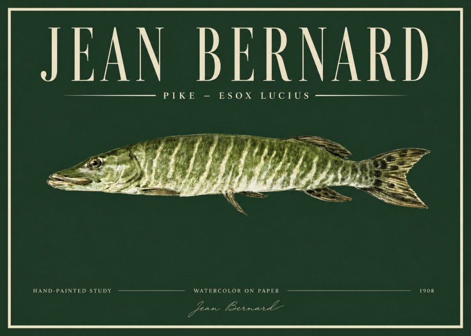 Jean Bernard Northern Pike No4 - Juliste