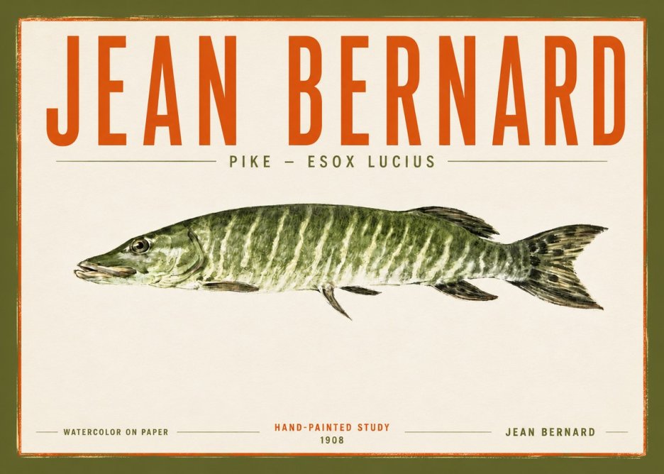 Jean Bernard Northern Pike No5 - Juliste