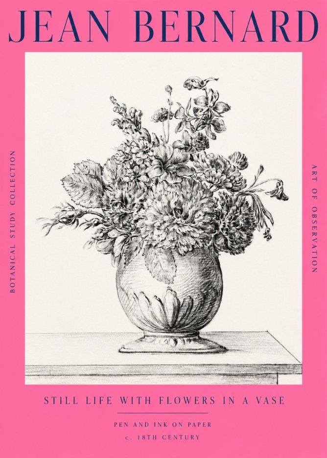 Jean Bernard Floral Composition in a Vase No3 - Juliste
