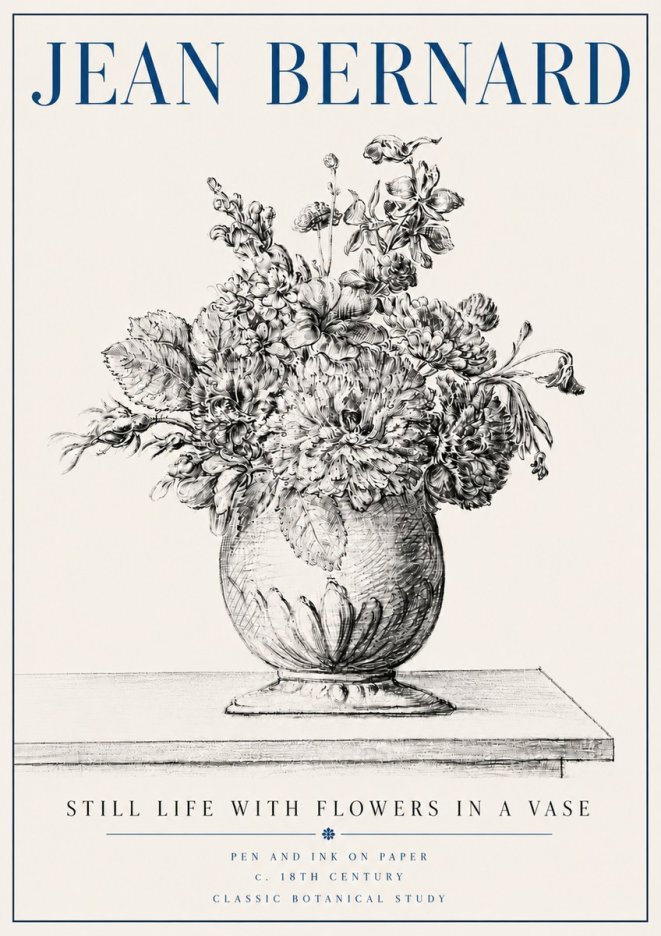 Jean Bernard Floral Composition in a Vase No6 - Juliste