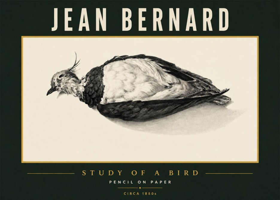 Jean Bernard Study of a Bird II No5 - Juliste