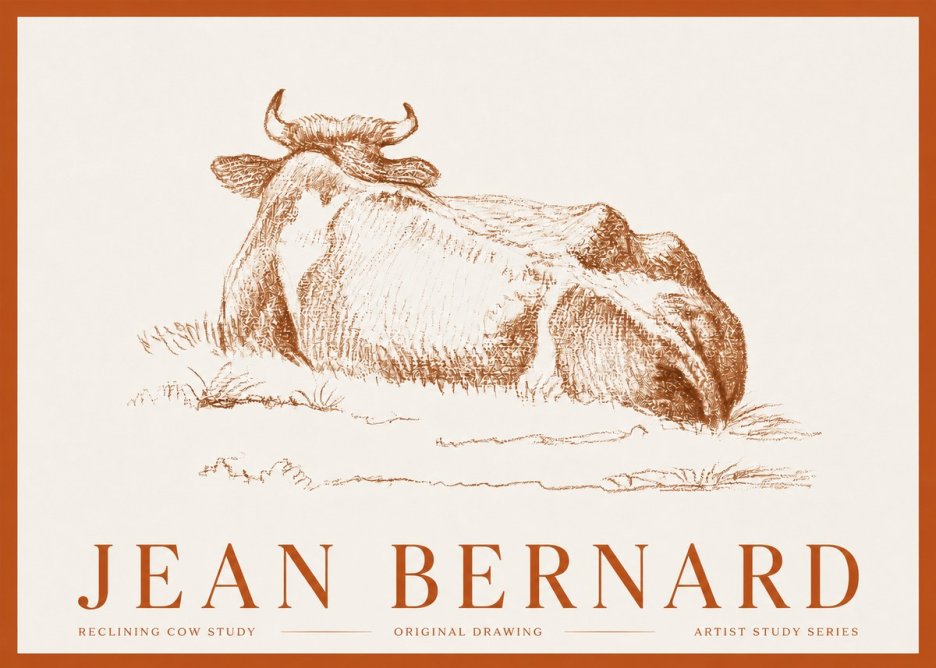 Jean Bernard Reclining Cow Study No3 - Juliste