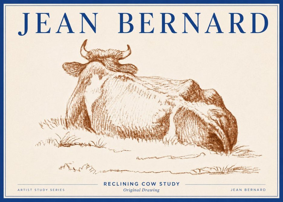 Jean Bernard Reclining Cow Study No6 - Juliste