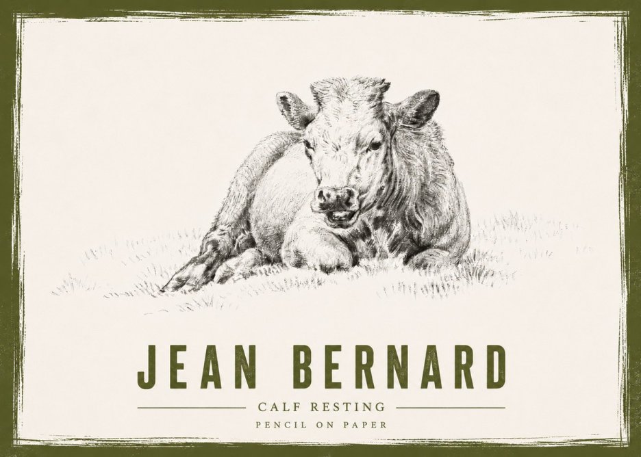 Jean Bernard Calf Resting No4 - Juliste