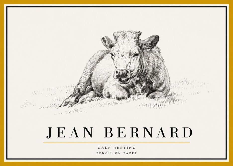 Jean Bernard Calf Resting No5 - Juliste