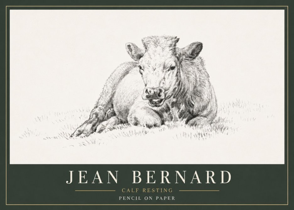 Jean Bernard Calf Resting No6 - Juliste