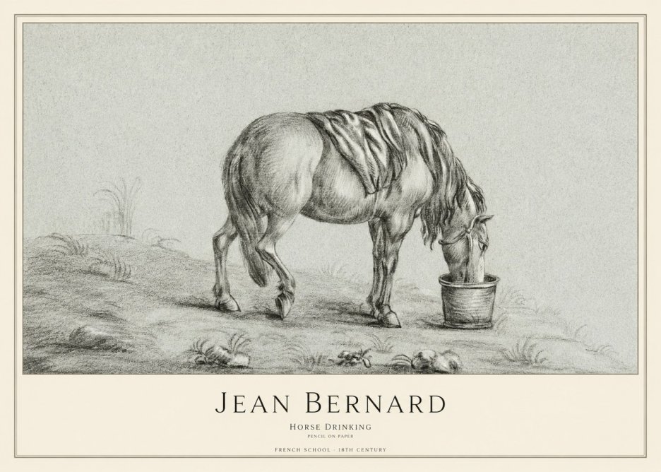 Jean Bernard Horse Drinking No1 - Juliste