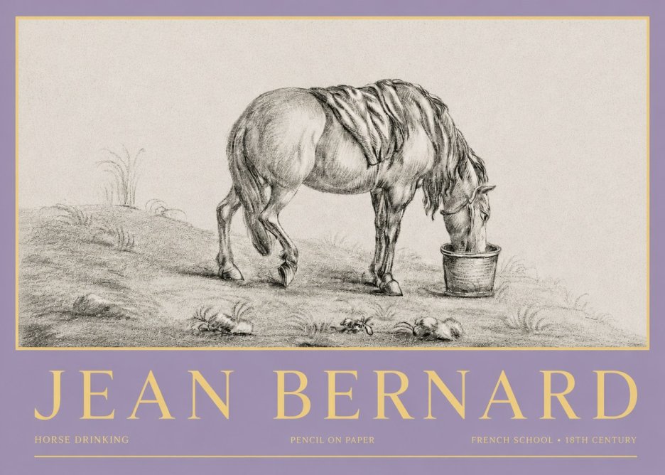 Jean Bernard Horse Drinking No3 - Juliste