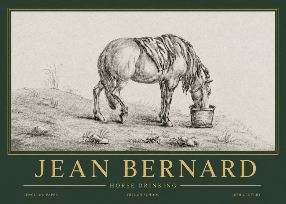 Jean Bernard Horse Drinking No4 - Juliste